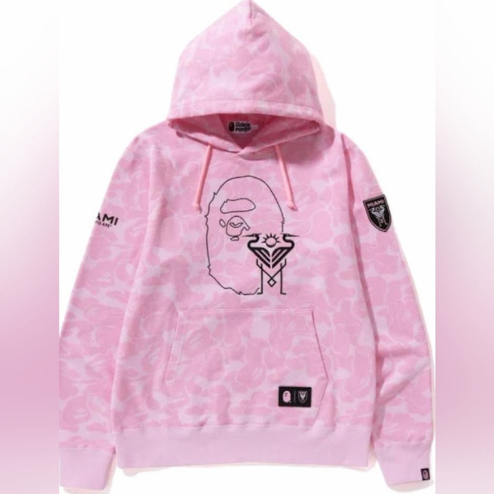 BAPE X INTER MIAMI CF CAMO PULLOVER HOODIE A Bathing Ape collab New Japan